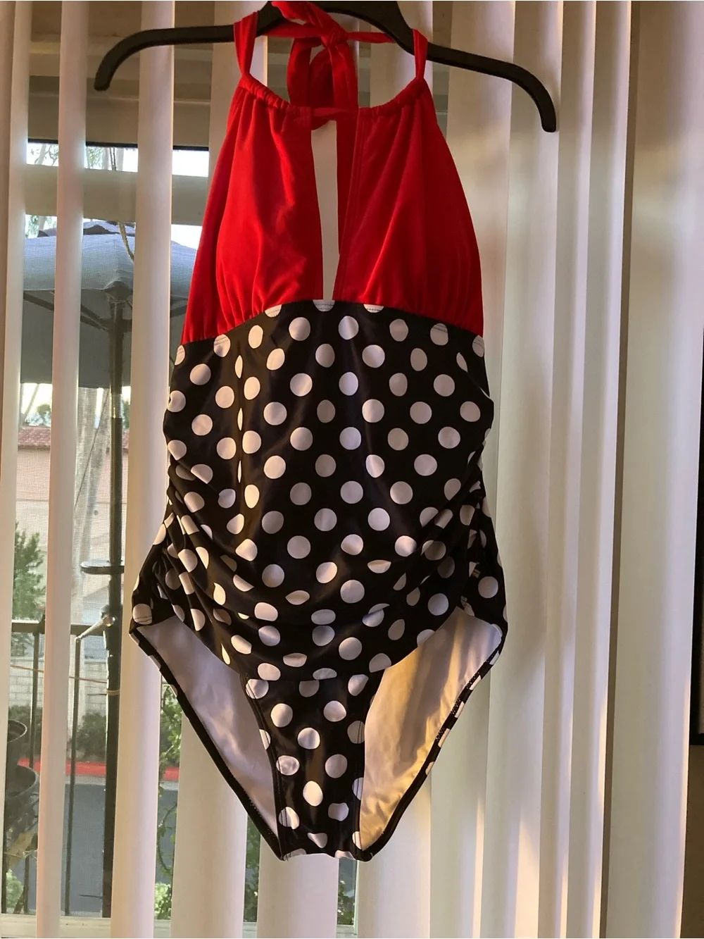 Kids Red & Black Polka Dot One-Piece Swimsuit